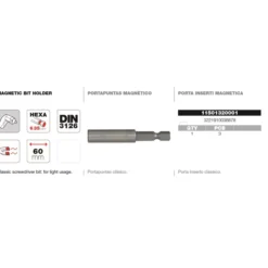 Adaptador puntas 1/4" agarre magnético Tivoly
