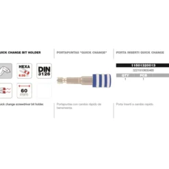 Adaptador puntas 1/4" ajuste rápido 60mm magnético Tivoly