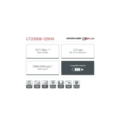 Amoladora bater铆a Crown 脴125mm variable 20V