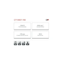 Amoladora eléctrica Crown Ø150mm 1500W