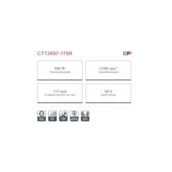 Amoladora el茅ctrica Crown 脴115mm 860W