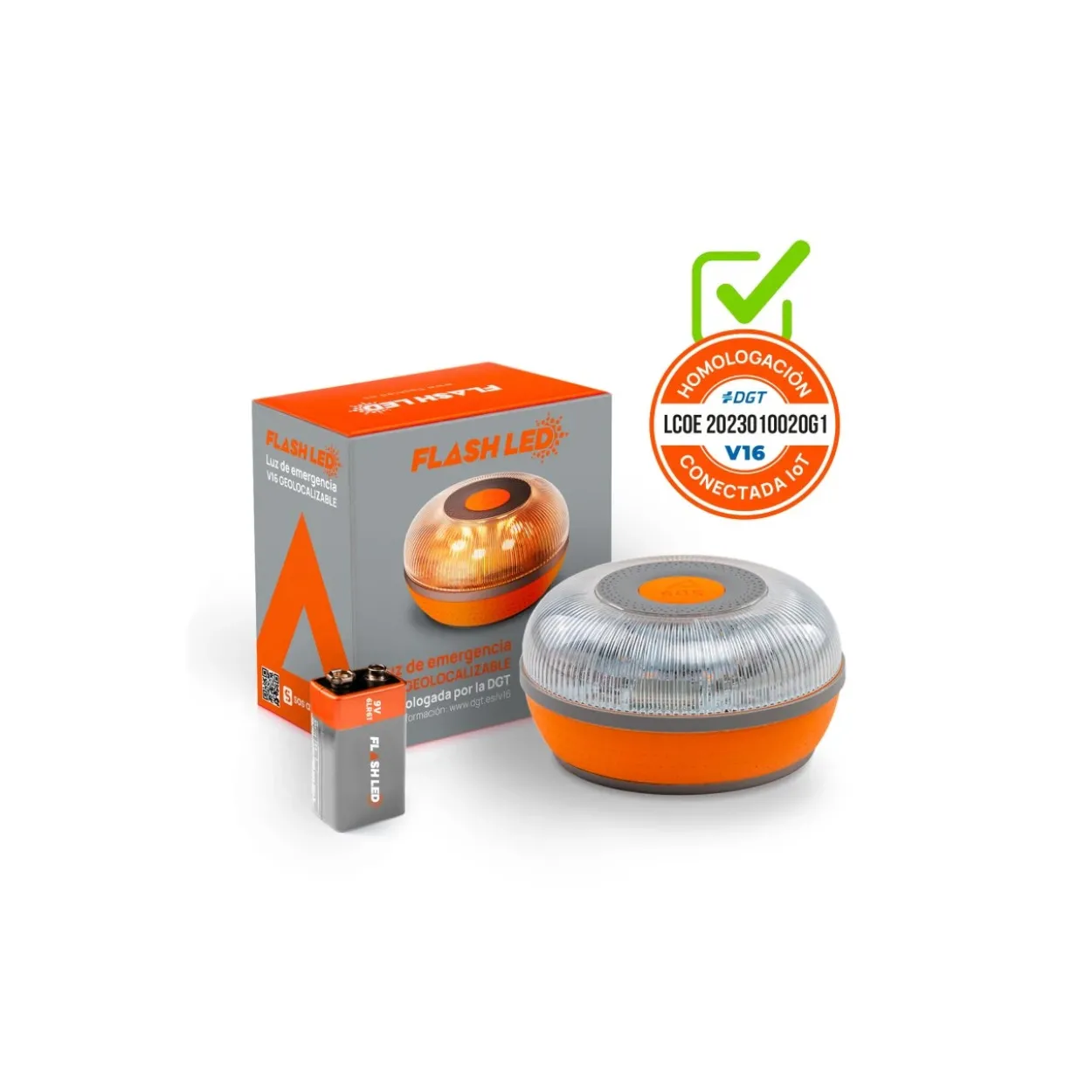 Baliza geolocalizable DGT 3.0 conectada FlashLED SOS V16