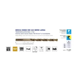 Broca DIN-340 cilíndrica HSSE5 7XD Gold Cobalto larga
