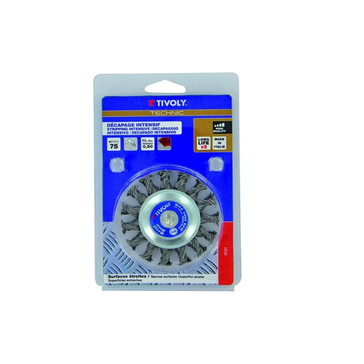 Cepillo circular 75 mm acero Tivoly para taladro