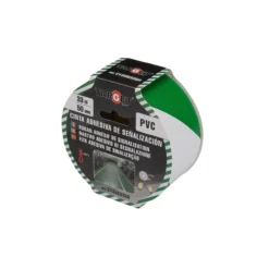 Cinta adhesiva PVC de señalización blanca-verde