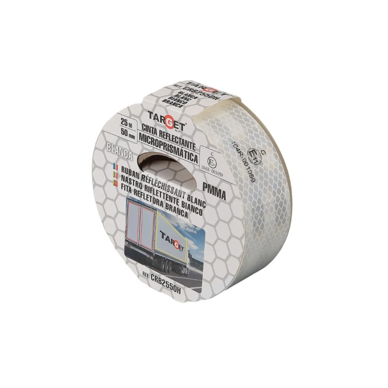 Cinta adhesiva reflectante PMMA blanca certificación ECE-104