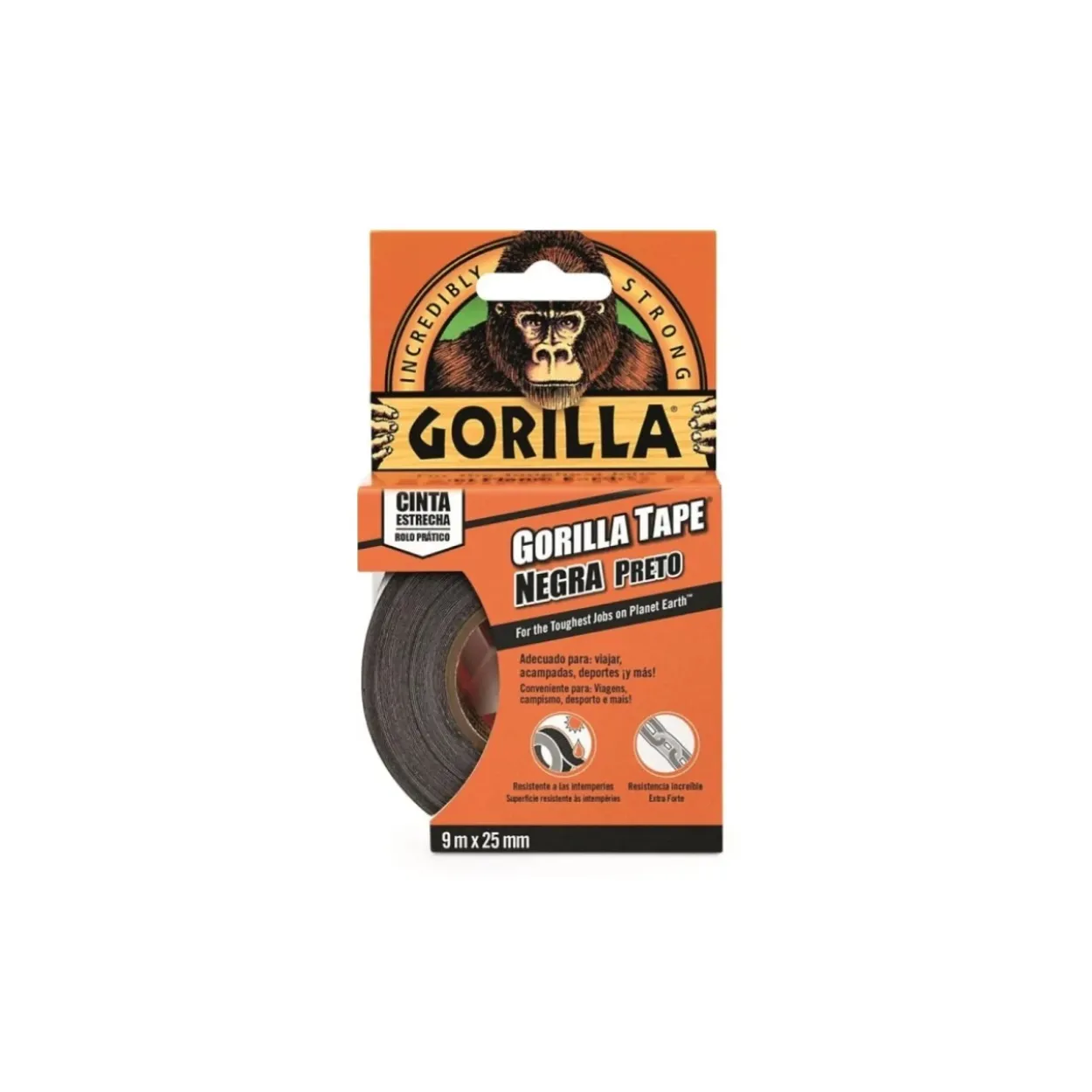 Cinta americana negra estrecha Gorilla