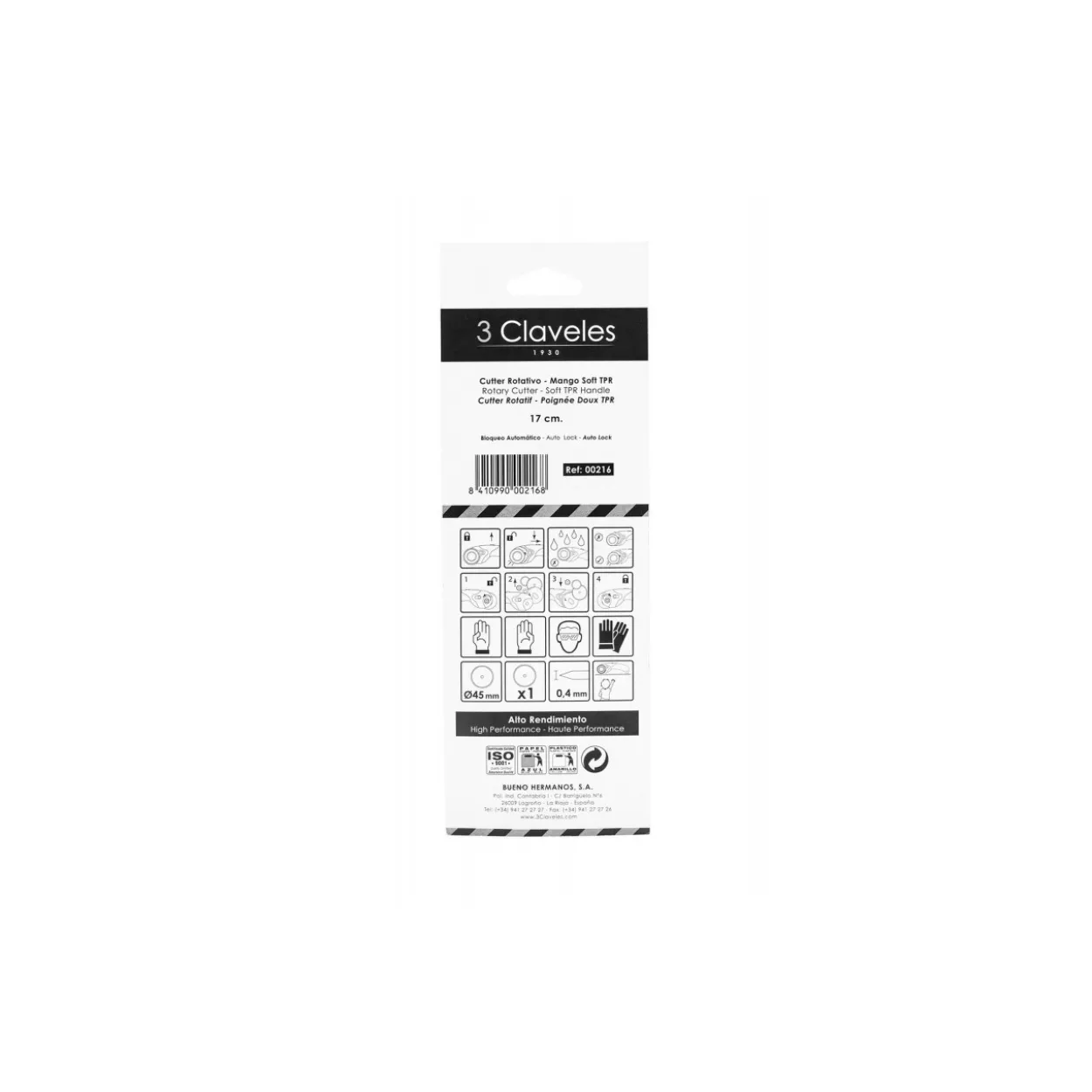 Cutter 3Claveles rotativo
