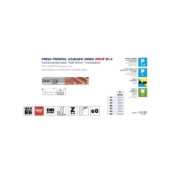 Fresa frontal DIN-844BK acabado HSSE8 HICUT Z3-6