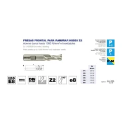 Fresa frontal DIN-844BK ranurado HSSE8 Z2
