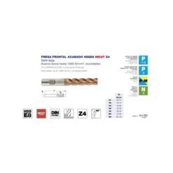 Fresa frontal larga DIN-844BL acabado HSSE8 HICUT Z4