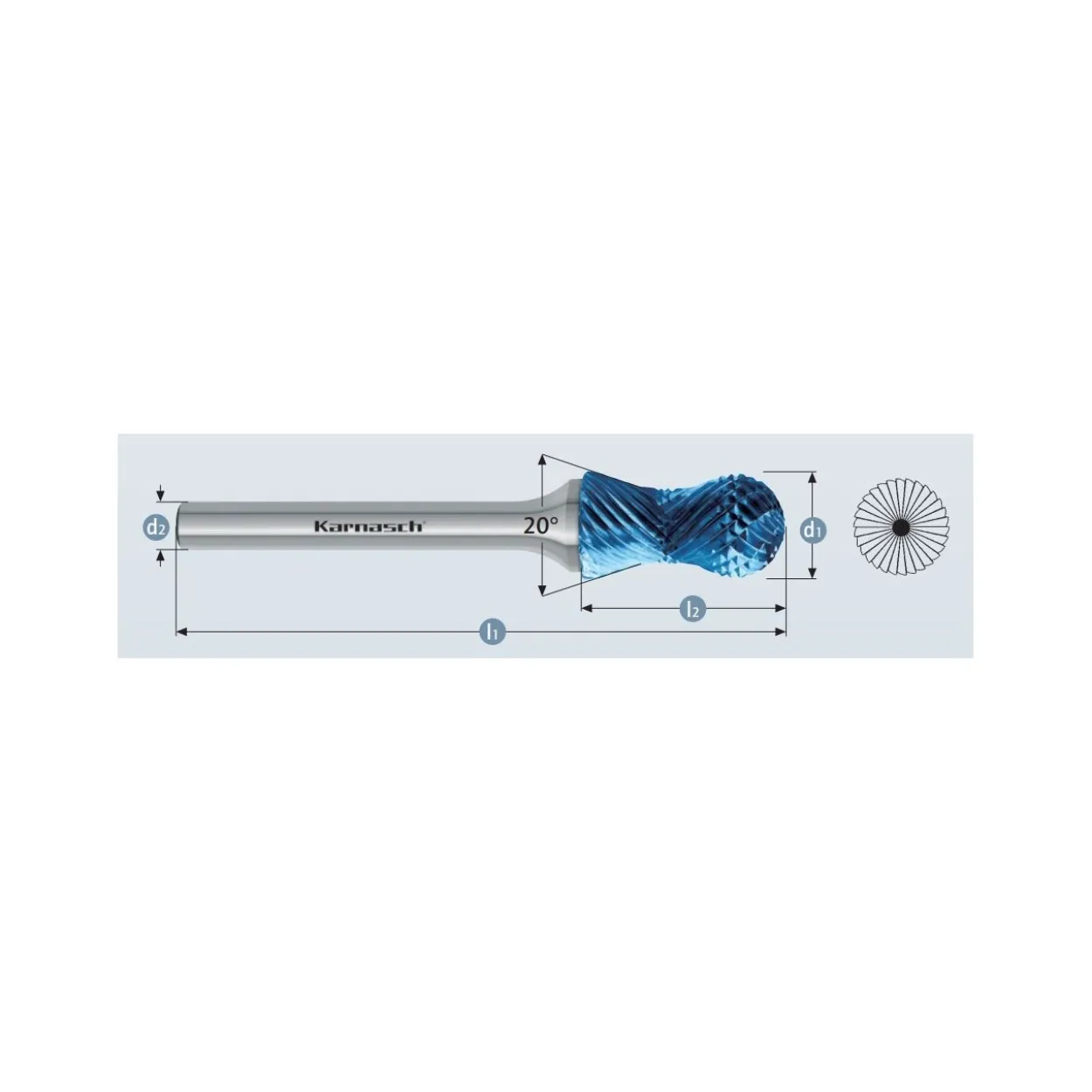 Fresa rotativa mango HP3 combi curve radio corte esférico