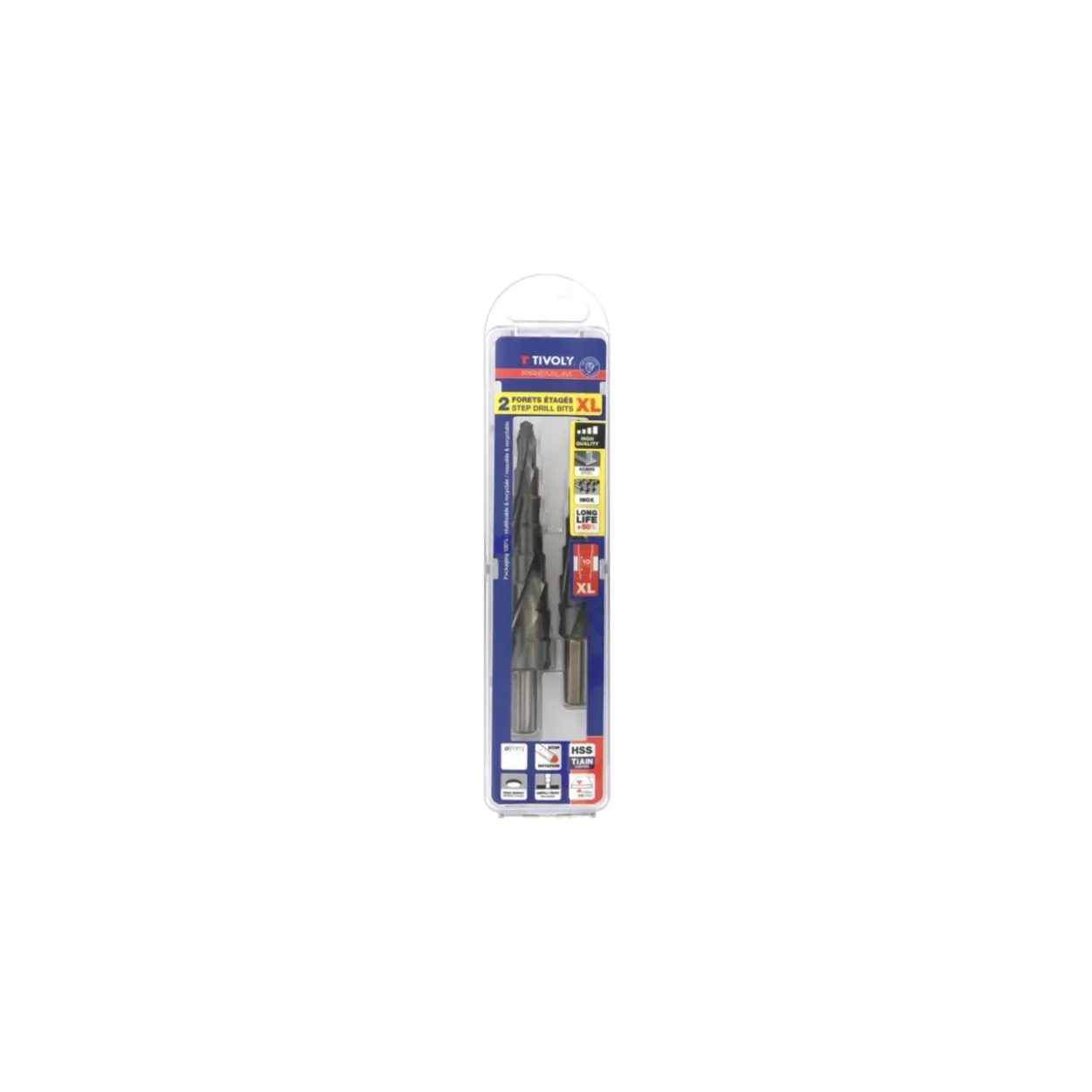 Juego brocas escalonadas HSS Tivoly largas 5-22 mm