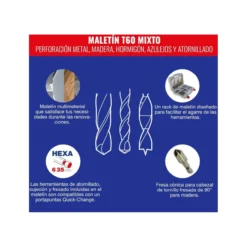 Juego de brocas + puntas 60 pcs Tivoly