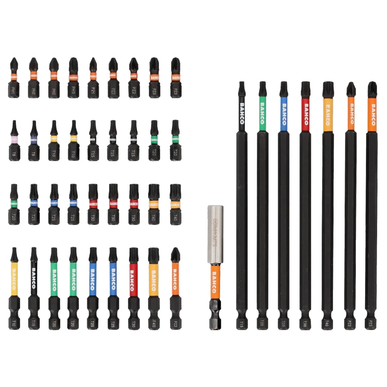 Juego de puntas impacto 1/4" Bahco 44pcs