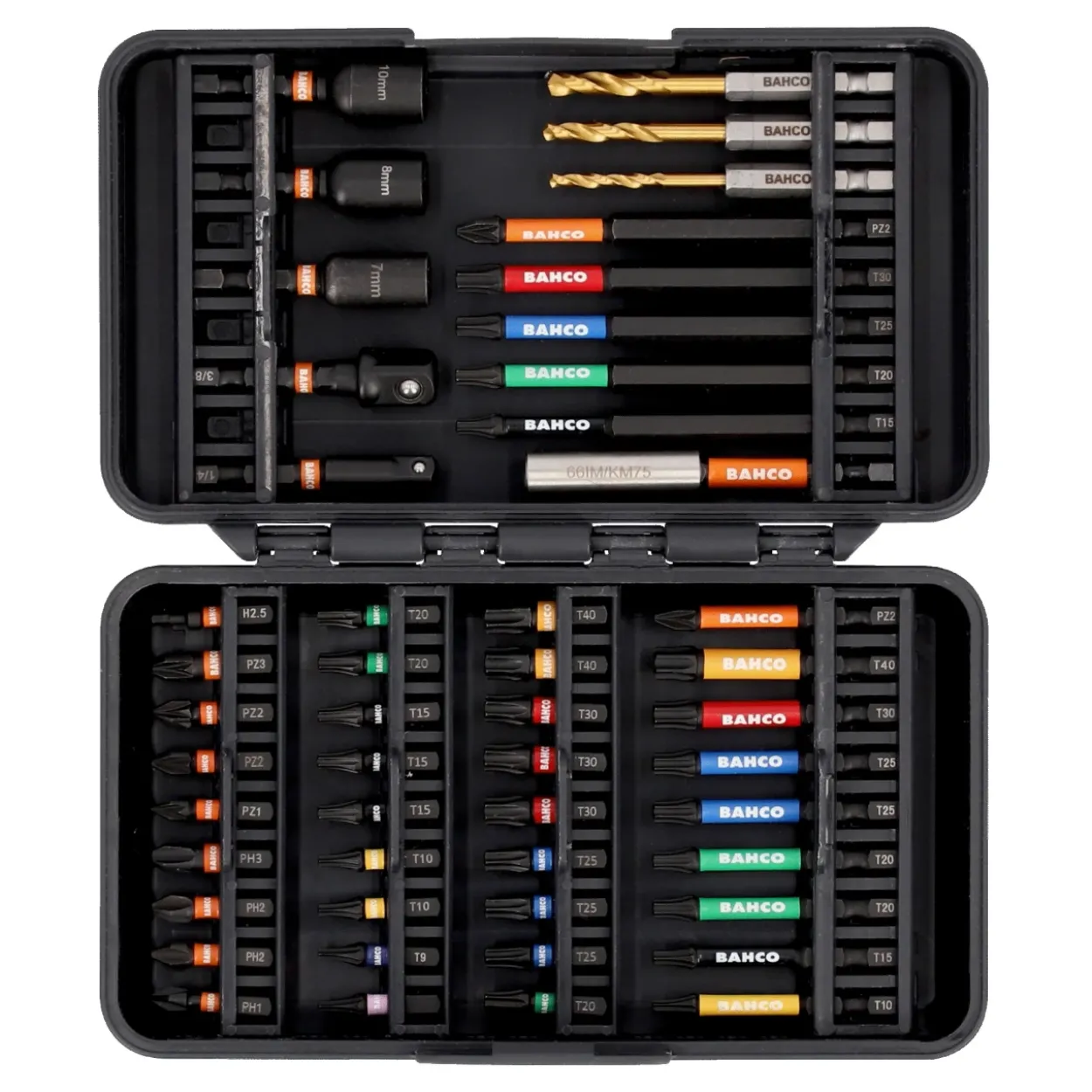 Juego de puntas impacto 1/4" + brocas Bahco 50pcs