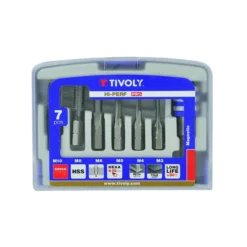Juego 6 machos de roscar Tivoly HSS hexagonal 1/4"