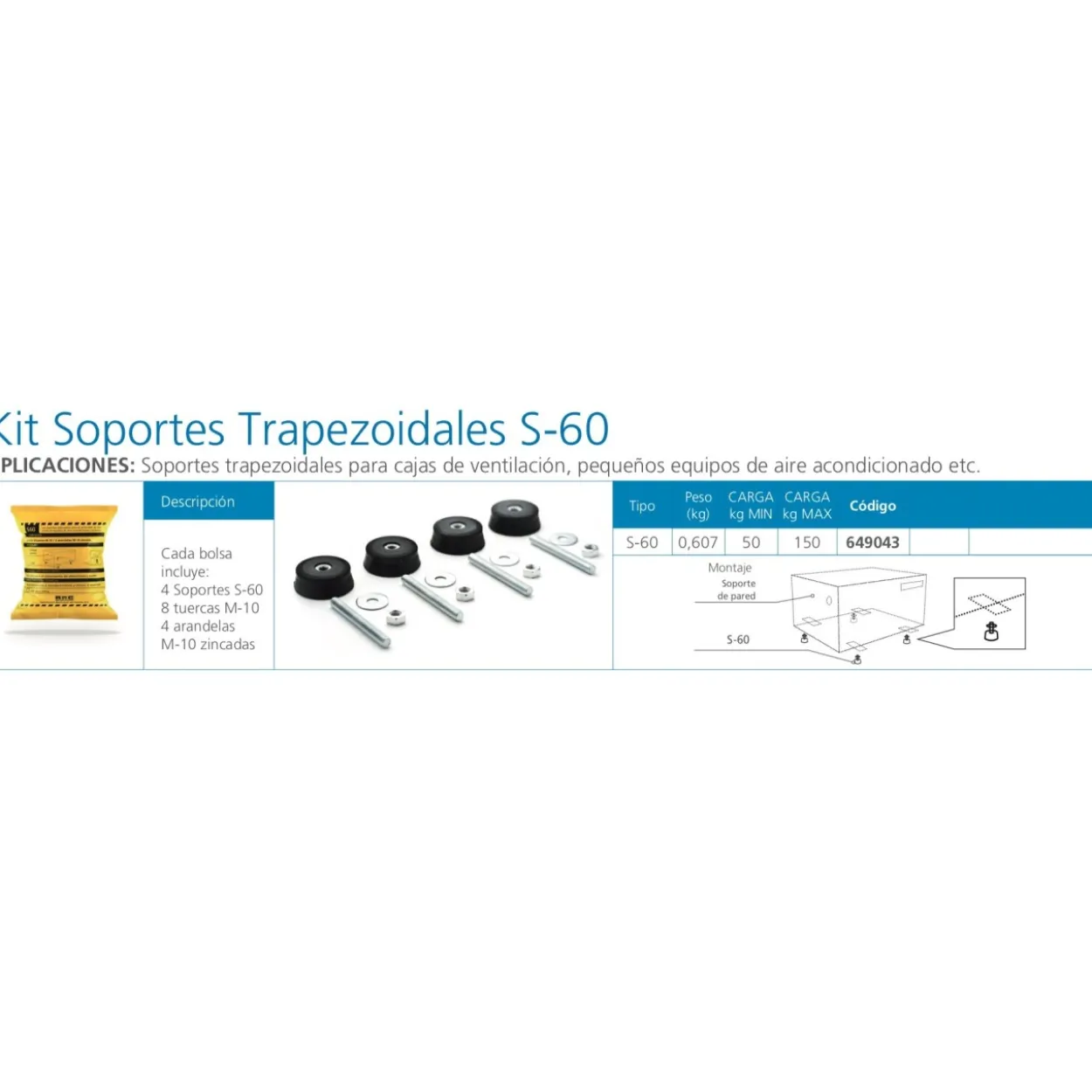Kit soporte pie máquina S60