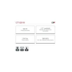 Llave de impacto eléctrica Crown 1/2" 900W