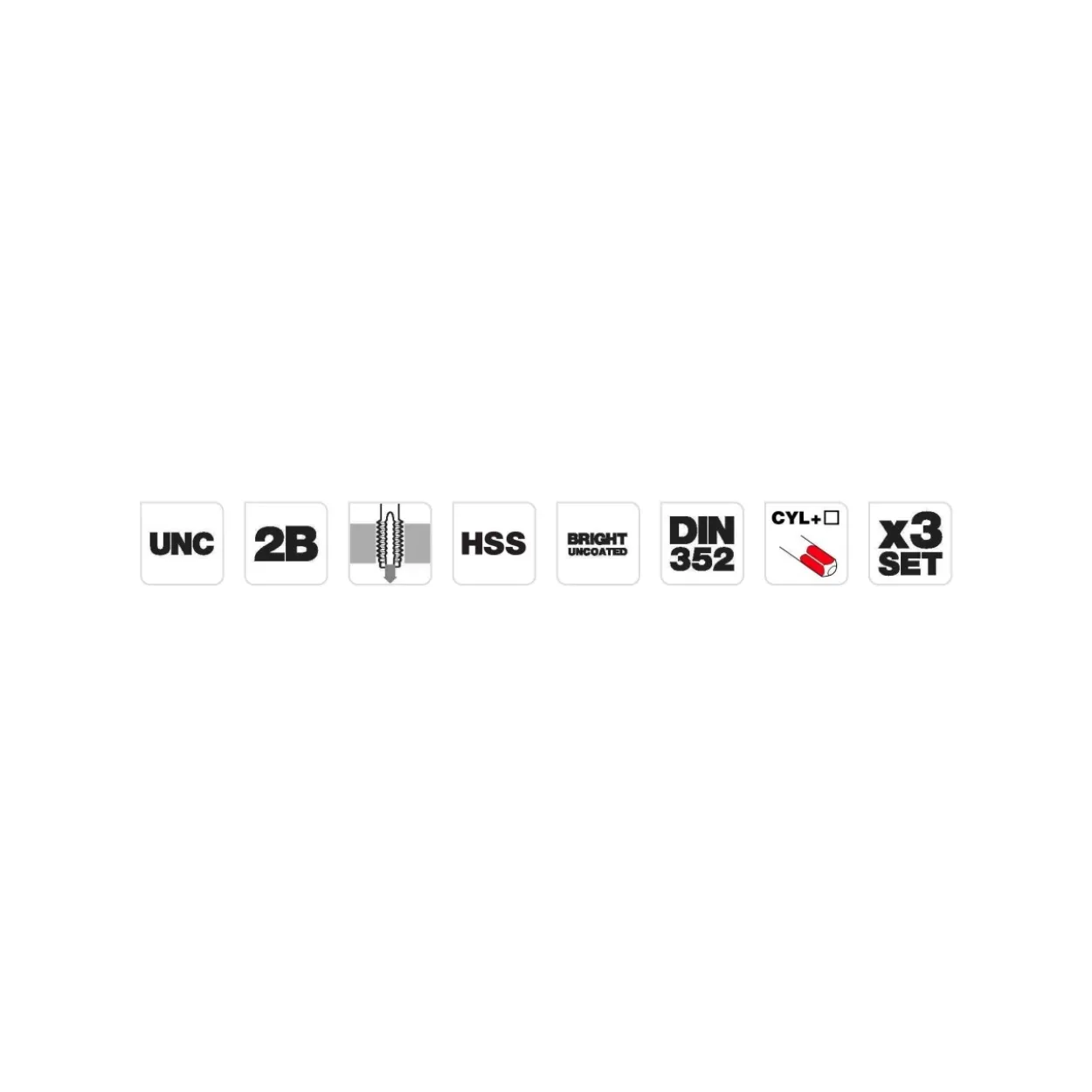 Machos a mano DIN-352 HSS UNC 3pcs