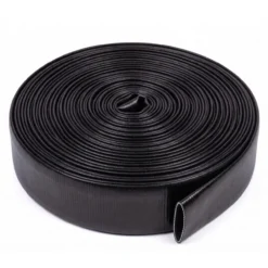 Manguera plana reforzada negra alta presión (Rollo)