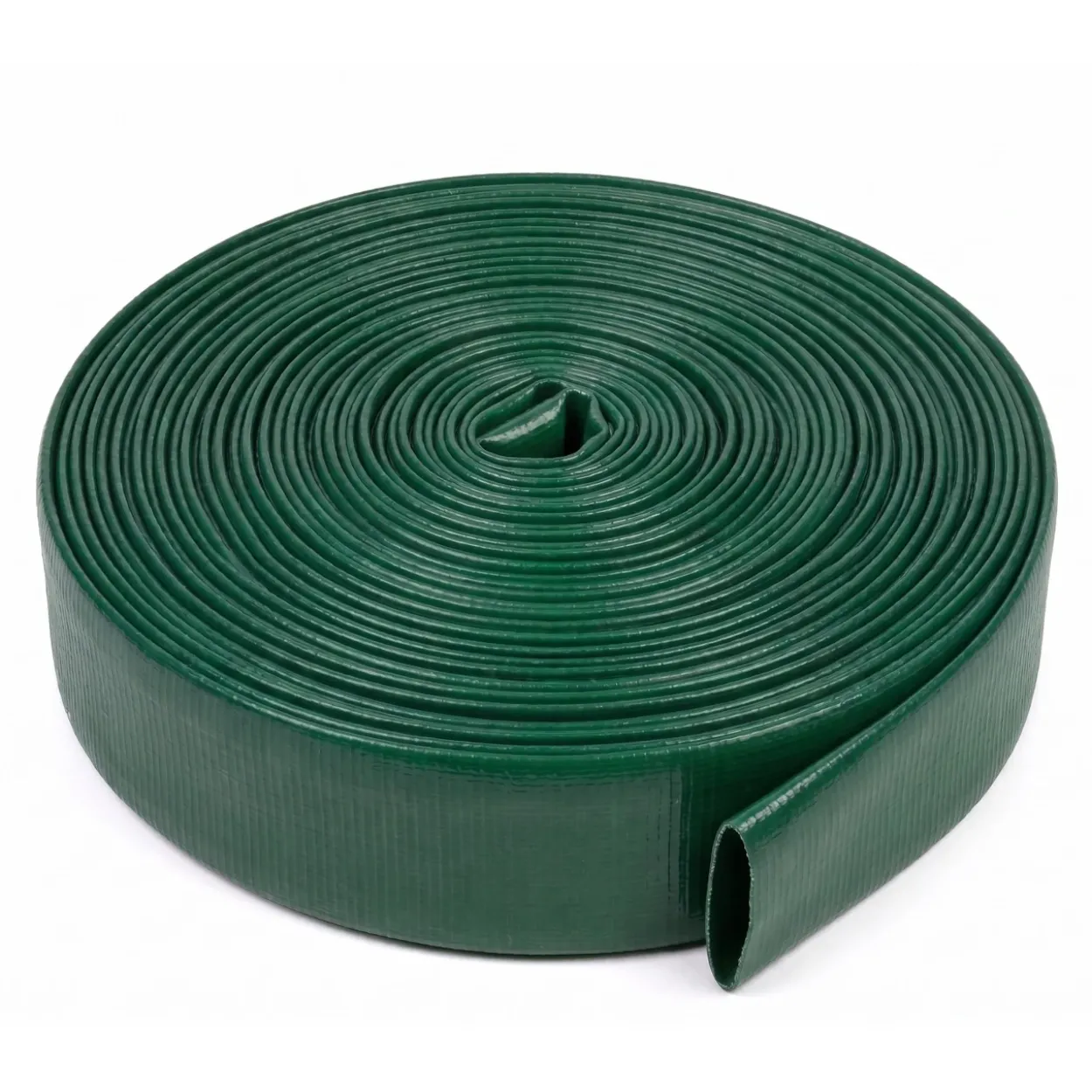 Manguera plana verde reforzada (Rollo)