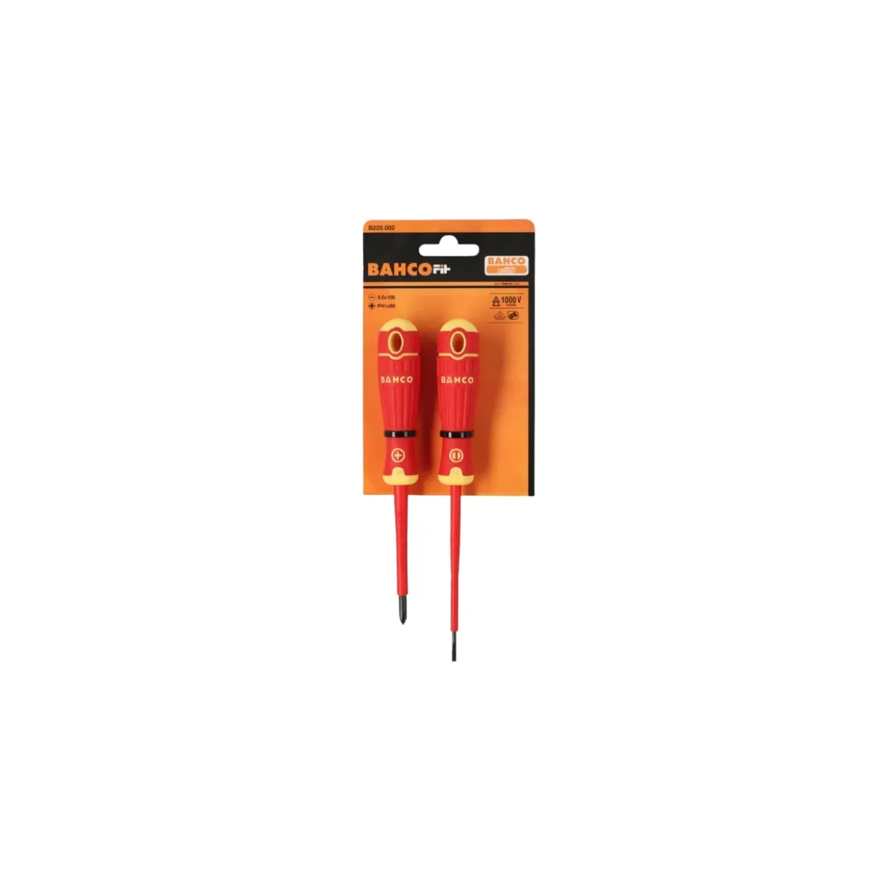 Pack destornilladores aislados 2pcs PL/PH Bahco Fit