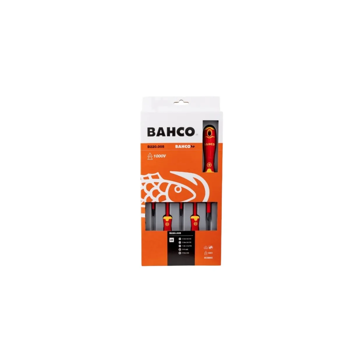 Pack destornilladores aislados 5pcs PL/PH Bahco Fit