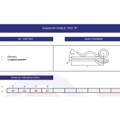 Pasador en "R" Doble Beta inoxidable