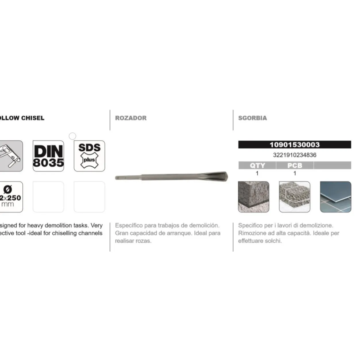 Rozador DIN-8035 SDS+ Tivoly