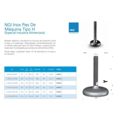 Soporte pie máquina NGI-H INOX