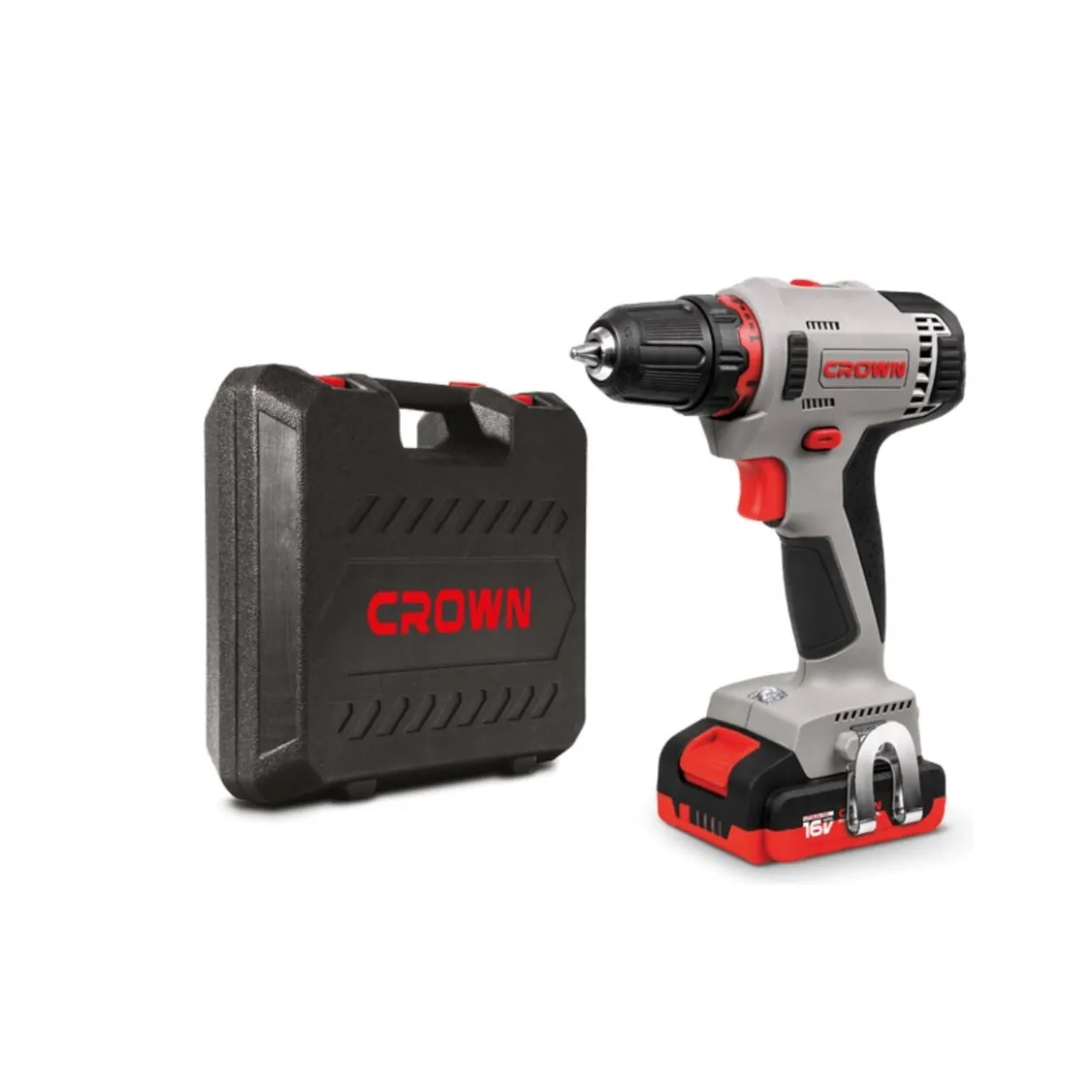Taladro atornillador batería Crown 16V/2Ah