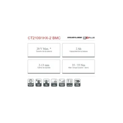 Taladro atornillador batería Crown 20V/2Ah 35/55Nm