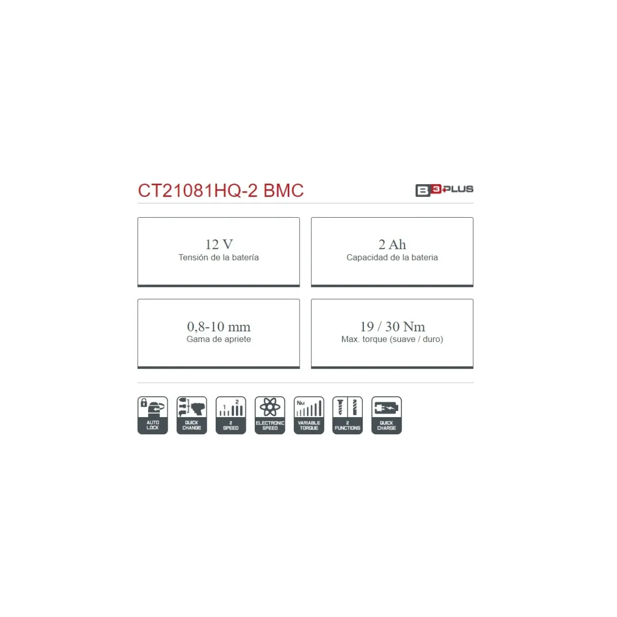 Taladro atornillador multicabezal Crown 12V/2Ah
