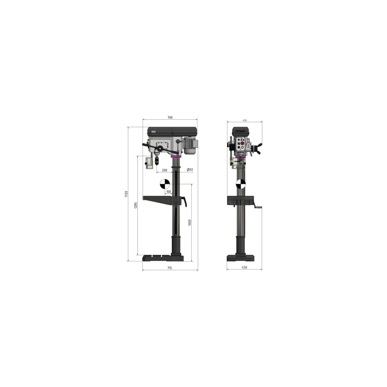 Taladro columna serie DH28 FS 400V