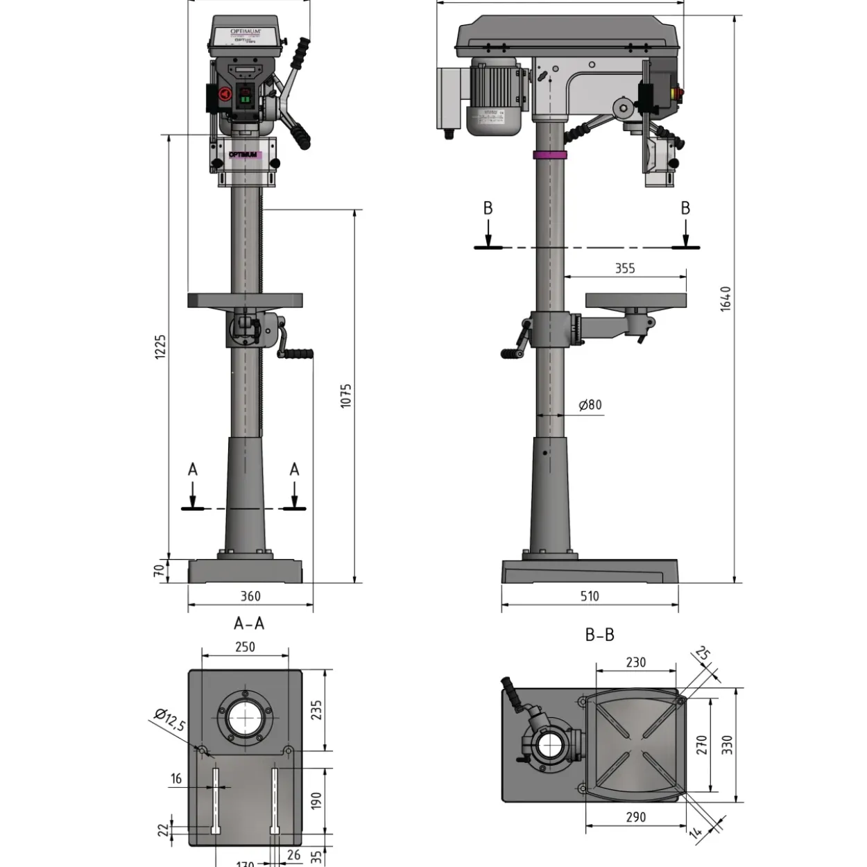 Taladro columna sobremesa D23 PRO