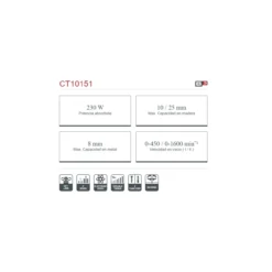Taladro destornillador el茅ctrico Crown 230W