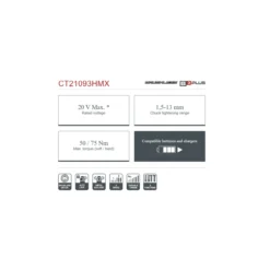 Taladro percutor Crown 20V 50/75Nm