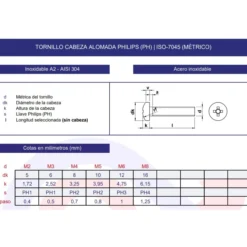 Tornillo DIN-7985 inoxidable A2