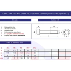 Tornillo hexagonal brida DIN-6921 8.8 cincado