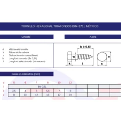 Tornillo tirafondos DIN-571 cincado