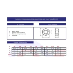 Tuerca autoblocante DIN-980 inoxidable A2