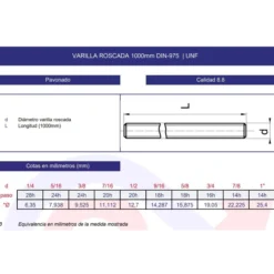 Varilla roscada DIN-975 8.8 UNF SAE